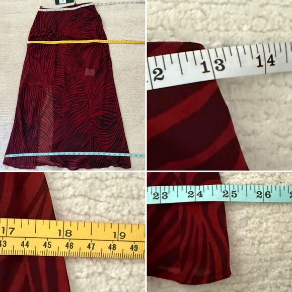 The Fifth Label Region Skirt Size 4 Red Zebra Print Hi Low Twist Front Midi NWT - Picture 7 of 13